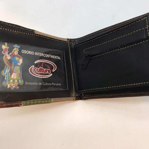 NEW Artesania Peruvian Genuine Leather Bi-Fold Wallet Embossed Handmade in Peru - Picture 8 of 12
